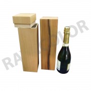 Caja rectangular para botella de vino o champagne.